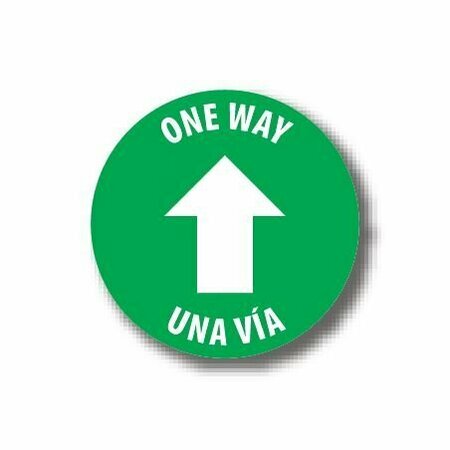 ERGOMAT 12in CIRCLE SIGNS One Way - Bilingual English/Spanish DSV-SIGN 144 #3861 -UEN